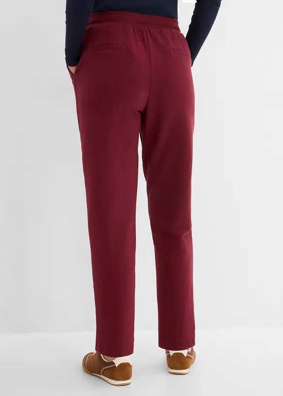 Jogginghose aus elastischem Bio-Baumwoll-Mix in rot von hinten - bonprix