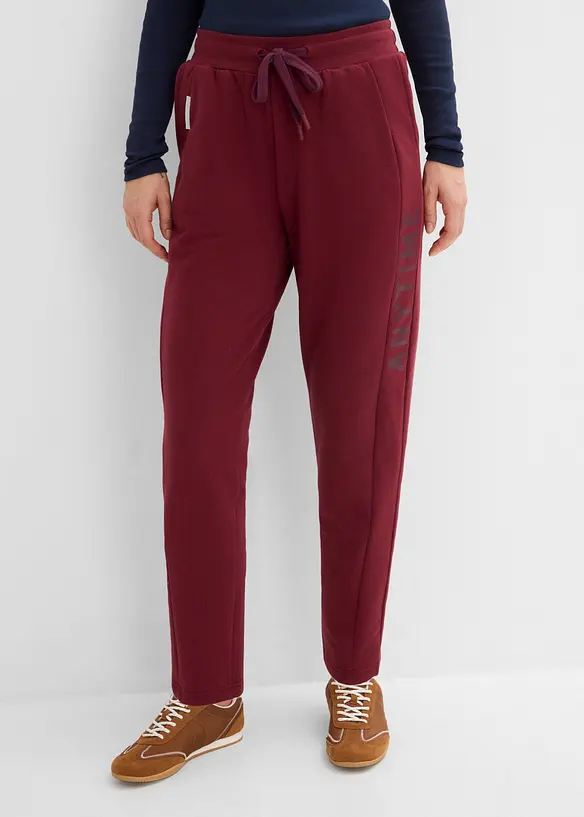 Jogginghose aus elastischem Bio-Baumwoll-Mix in rot von vorne - bonprix