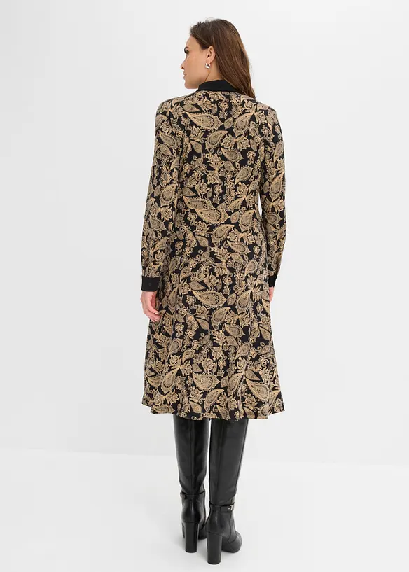 Jerseykleid im Paisley Design in schwarz von hinten (Totalaufnahme) - bonprix