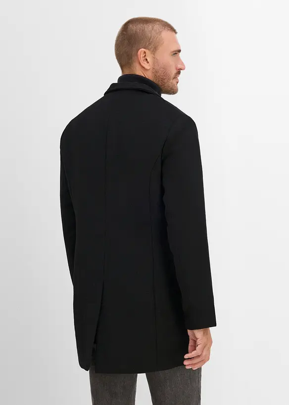 Kurzmantel mit Wollanteil in schwarz von hinten (Totalaufnahme) - bonprix