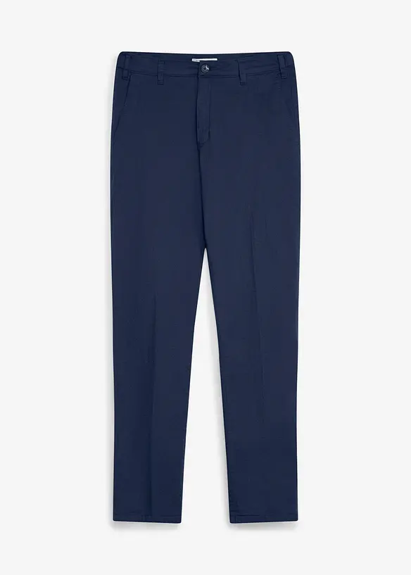 Chinohose mit verstellbarem Bund und Thermofutter, Straight in blau von vorne - bonprix