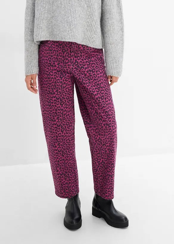 Barrel-Hose aus Baumwoll-Mix in lila von vorne - bonprix Barrel-Hose aus Baumwoll-Mix in lila von vorne - bonprix