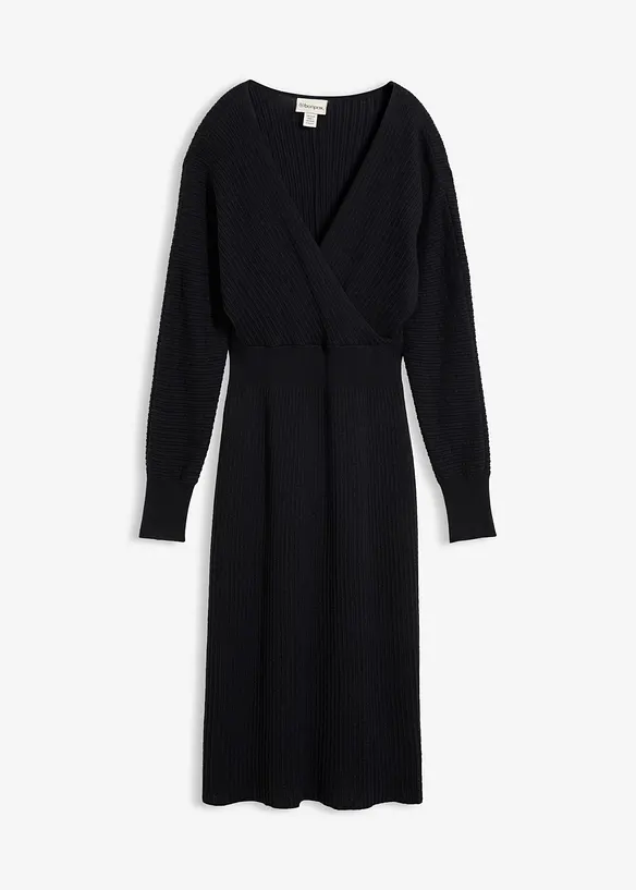 Strickkleid mit weichem Woll-Mix in schwarz von vorne - bonprix Strickkleid mit weichem Woll-Mix in schwarz von vorne - bonprix