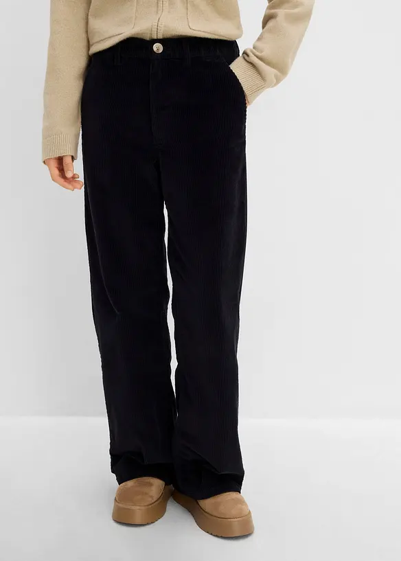 Cordhose aus Baumwoll-Mix in schwarz von vorne - bonprix Cordhose aus Baumwoll-Mix in schwarz von vorne - bonprix