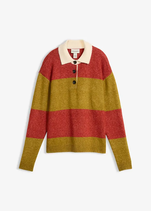 Pullover mit Wollanteil in braun von vorne - bonprix