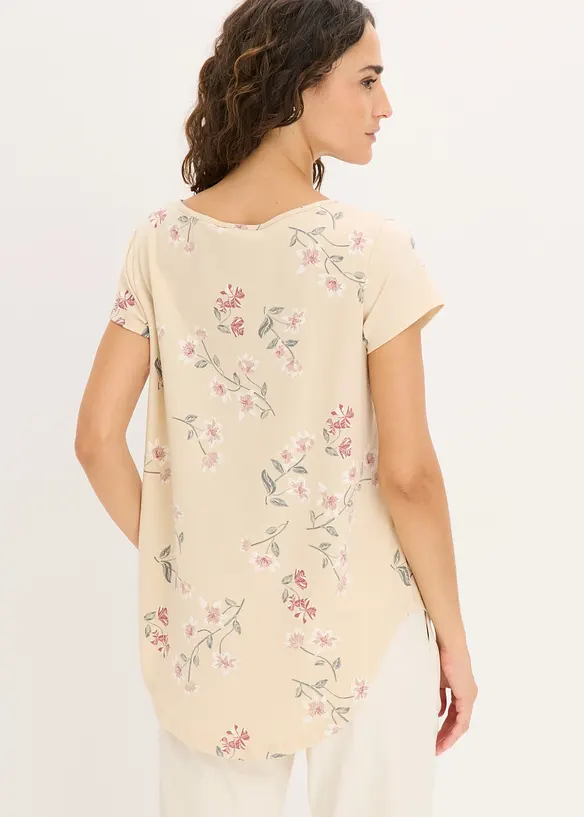 Tunika-Shirt aus Baumwoll-Mix in beige von hinten (im Anschnitt) - bonprix Tunika-Shirt aus Baumwoll-Mix in beige von hinten (im Anschnitt) - bonprix