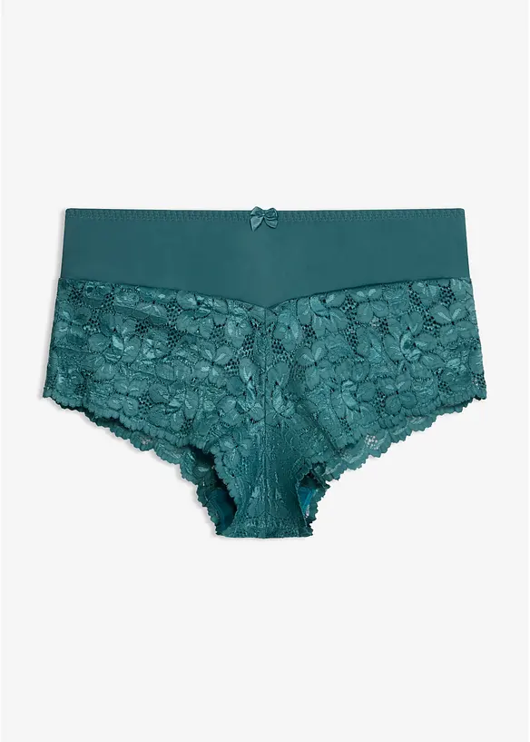 Maxipanty mit Spitze in petrol von vorne - bonprix