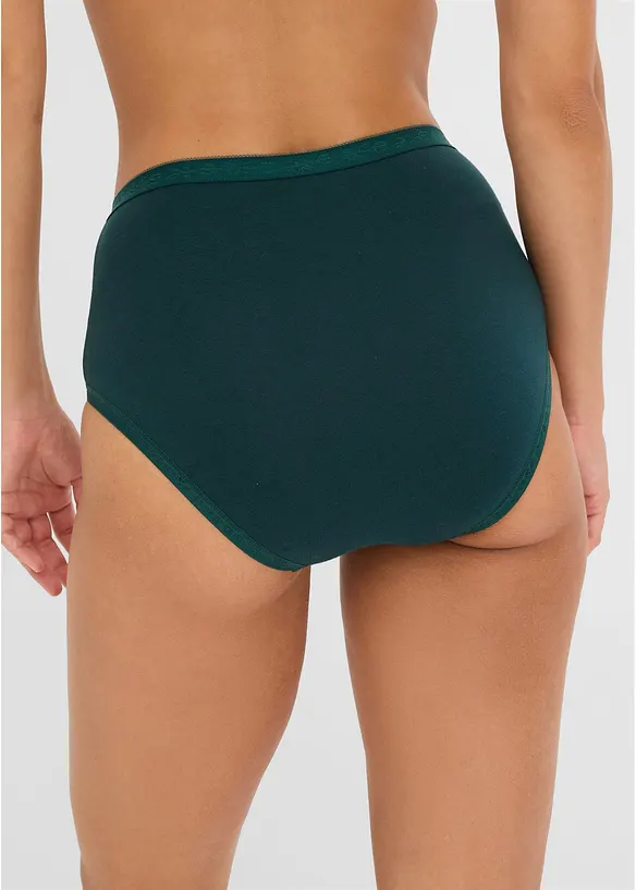 Maxislip  mit weicher Baumwolle (5er Pack) in grün von hinten - bonprix