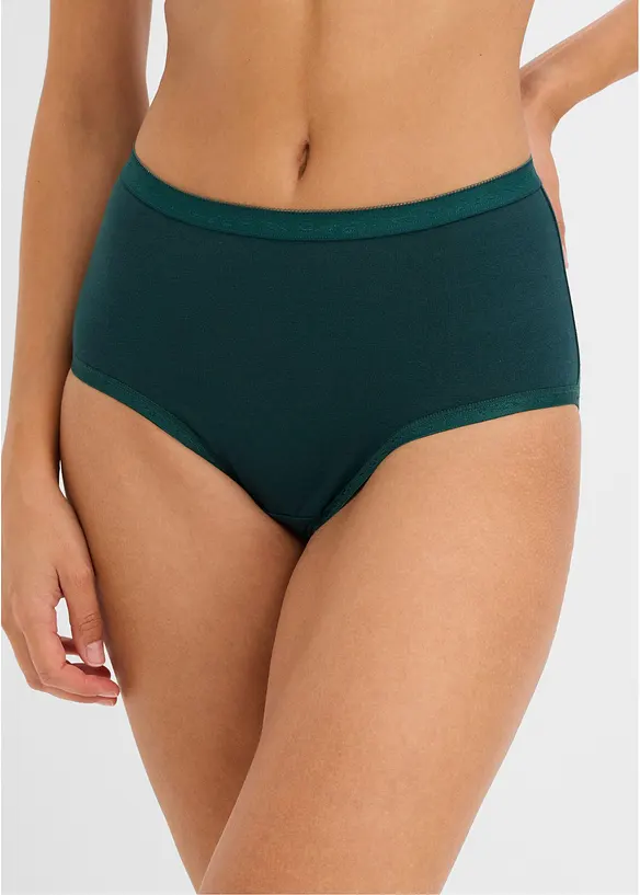Maxislip  mit weicher Baumwolle (5er Pack) in grün von vorne - bonprix