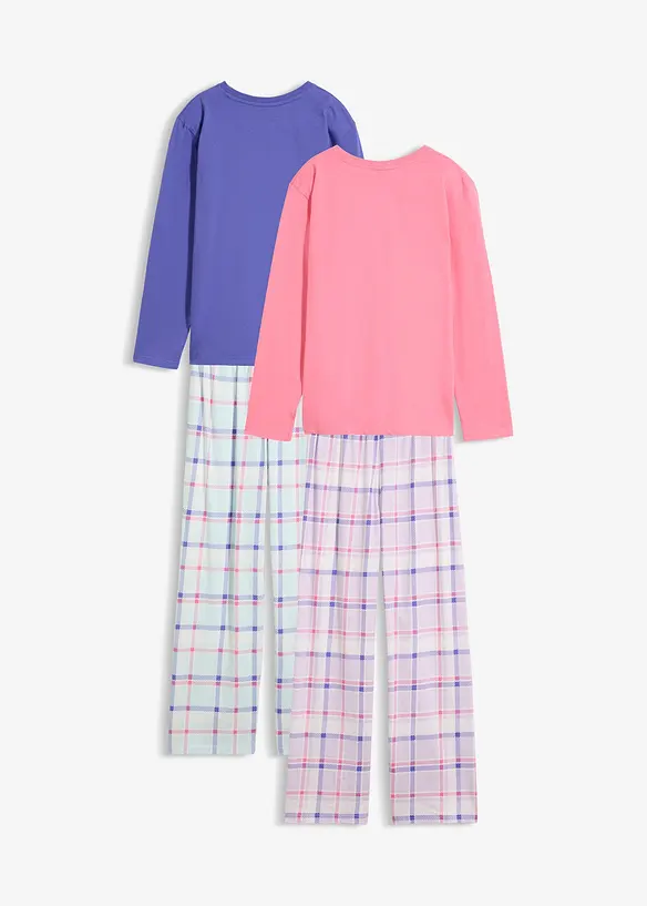 2 Pyjamas aus reiner Bio-Baumwolle (4-tlg.Set) in rosa von hinten - bonprix