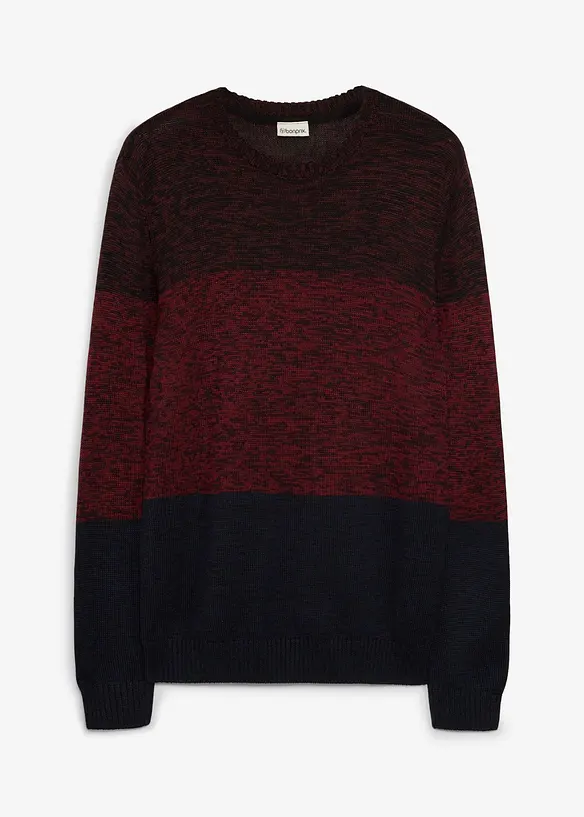 Feinstrickpullover mit Komfortschnitt aus weichem Baumwollmix in rot von vorne - bonprix