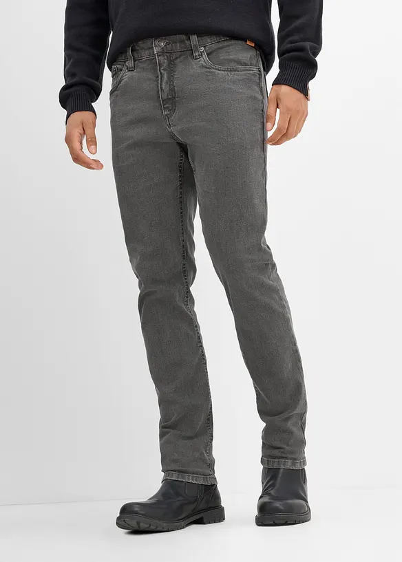 Slim-Fit-Jeans, Straight in grau von vorne - bonprix Slim-Fit-Jeans, Straight in grau von vorne - bonprix