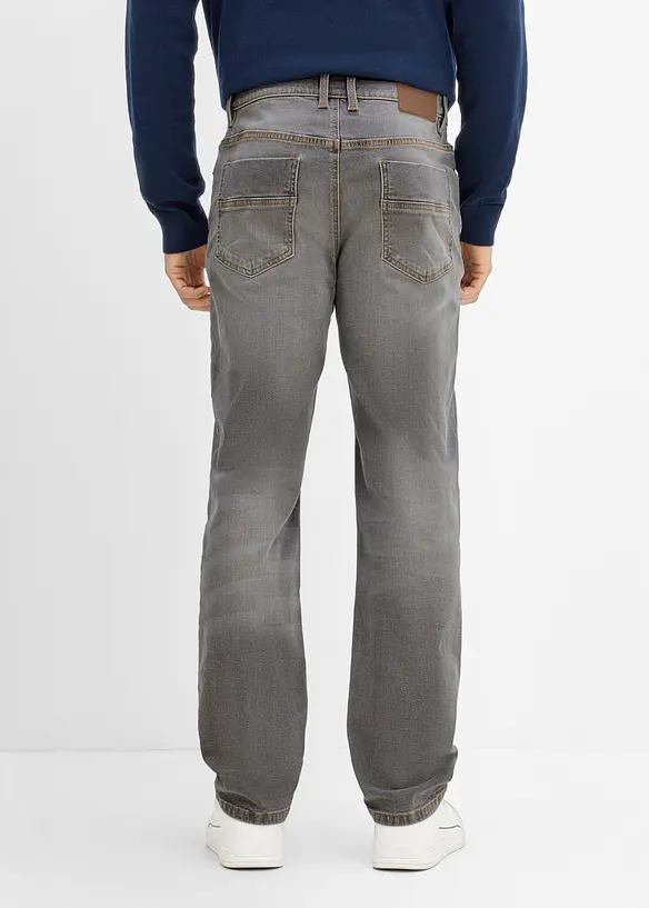 Classic-Fit-Jeans, Straight in grau von hinten - bonprix
