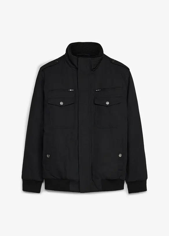 Winter Field Jacke mit Kuschelfleece Futter in schwarz von vorne - bonprix Winter Field Jacke mit Kuschelfleece Futter in schwarz von vorne - bonprix