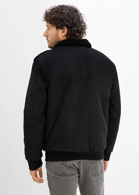 Winter Field Jacke mit Kuschelfleece Futter in schwarz von hinten (im Anschnitt) - bonprix Winter Field Jacke mit Kuschelfleece Futter in schwarz von hinten (im Anschnitt) - bonprix