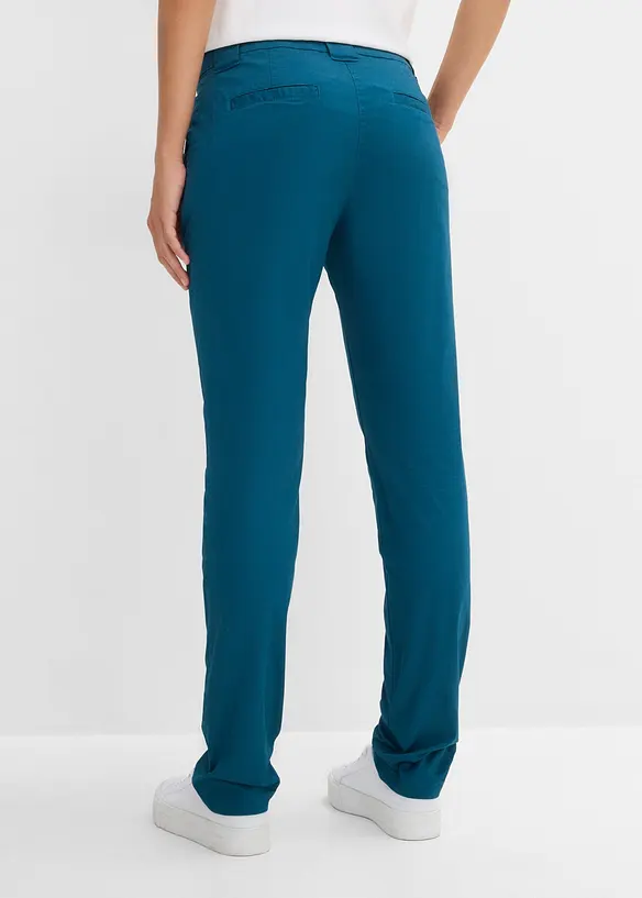 Chinohose aus elatischem Baumwoll-Mix in petrol von hinten - bonprix