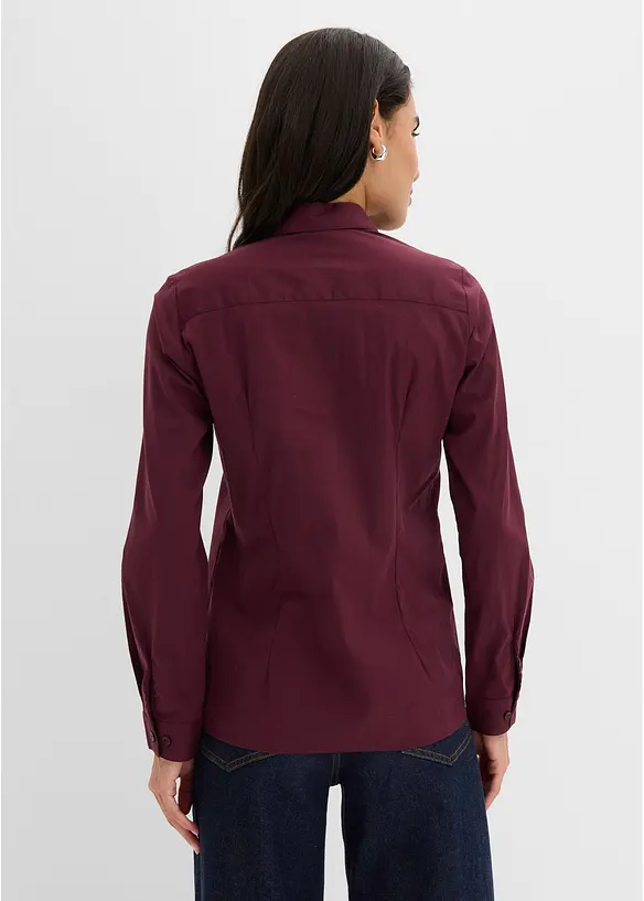 Hemdbluse aus festem Popeline in rot von hinten (im Anschnitt) - bonprix