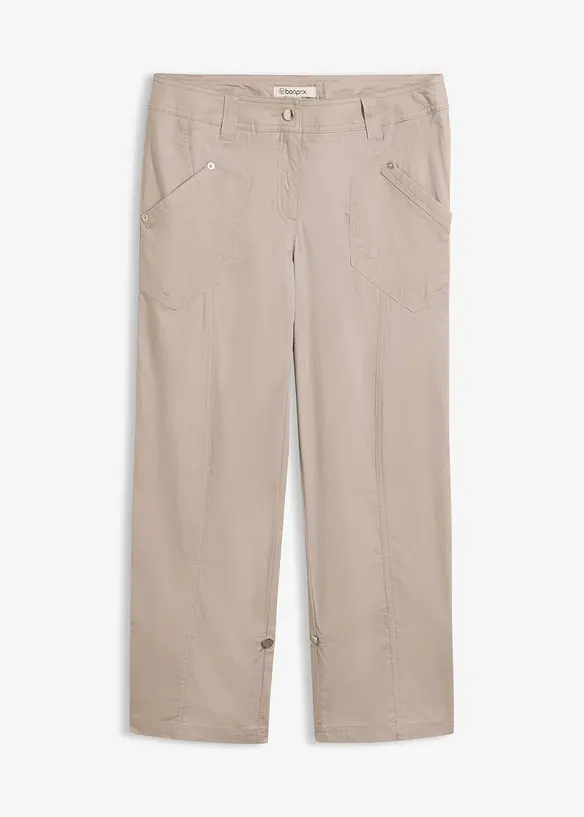 3/4-Stretch-Cargo-Hose aus Baumwoll-Mix in grau von vorne - bonprix 3/4-Stretch-Cargo-Hose aus Baumwoll-Mix in grau von vorne - bonprix