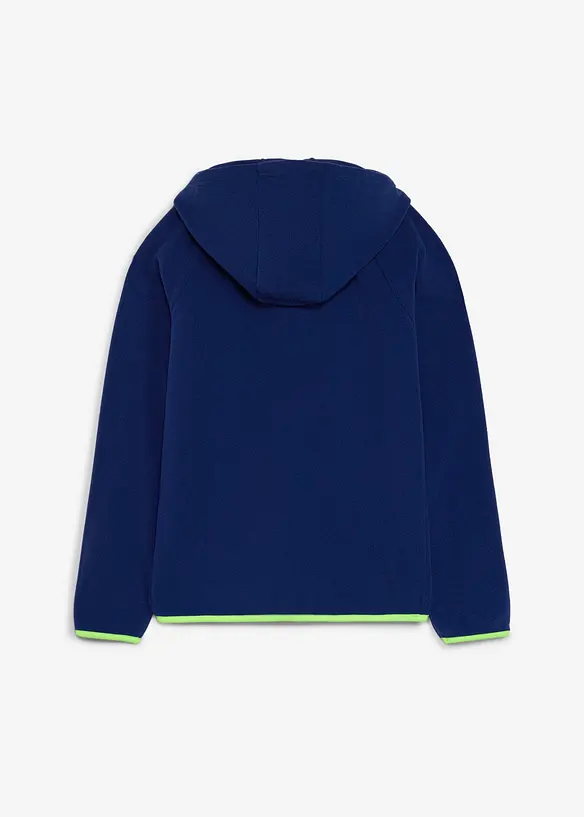 Fleecejacke mit Kontrastdetails in blau von hinten - bonprix