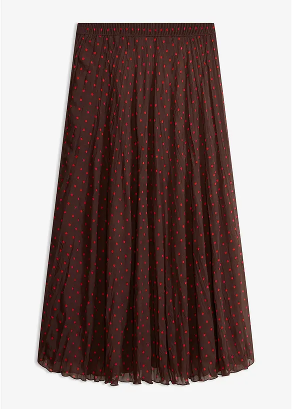 Chiffon-Rock mit Crinkle Effekt in braun von vorne - bonprix