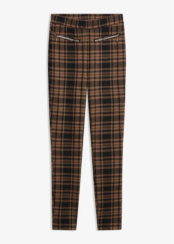 Jersey-Hose aus Jacquard in schwarz von vorne - bonprix