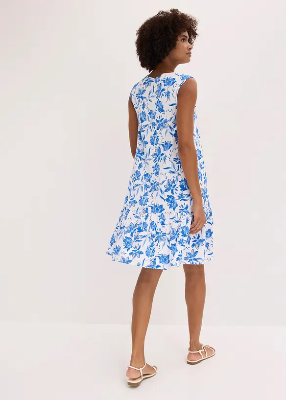 Midikleid aus reiner Baumwolle in weiß von hinten (Totalaufnahme) - bonprix