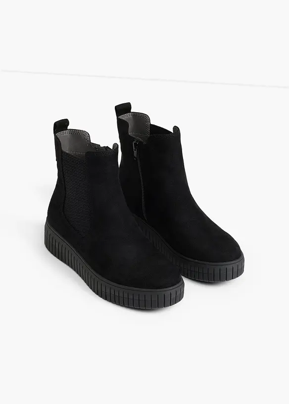 Jana Komfort-Chelsea-Boots in bequemer Weite in schwarz - Jana