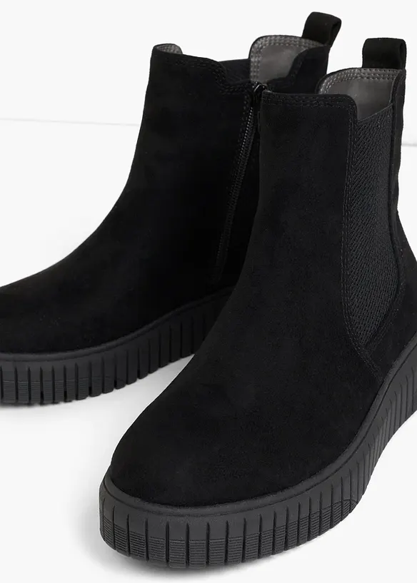 Jana Komfort-Chelsea-Boots in bequemer Weite in schwarz - Jana
