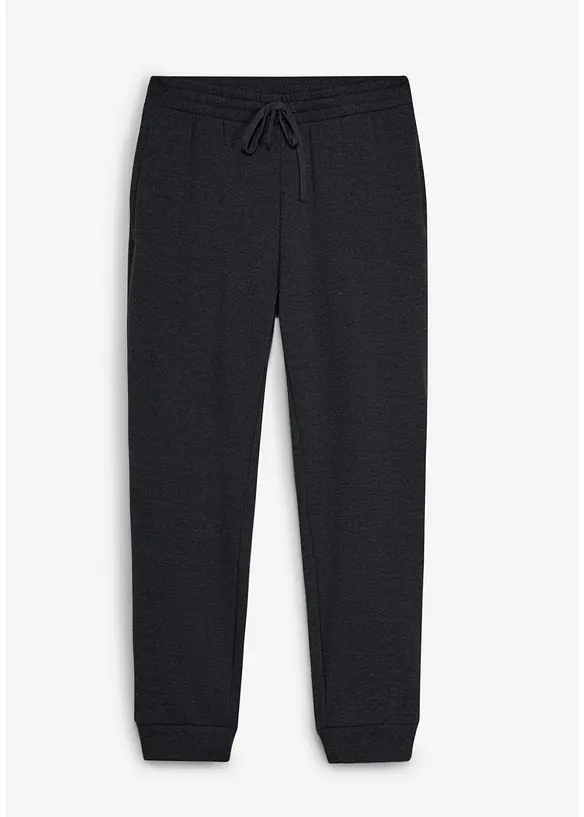 Thermo-Jogginghose mit Reißverschlusstaschen in grau von vorne - bonprix