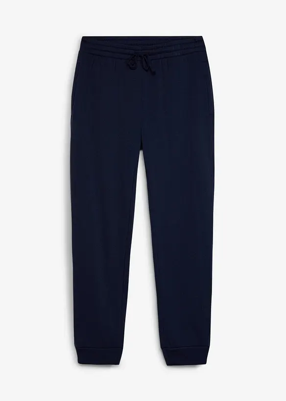 Thermo-Jogginghose mit Reißverschlusstaschen in blau von vorne - bonprix