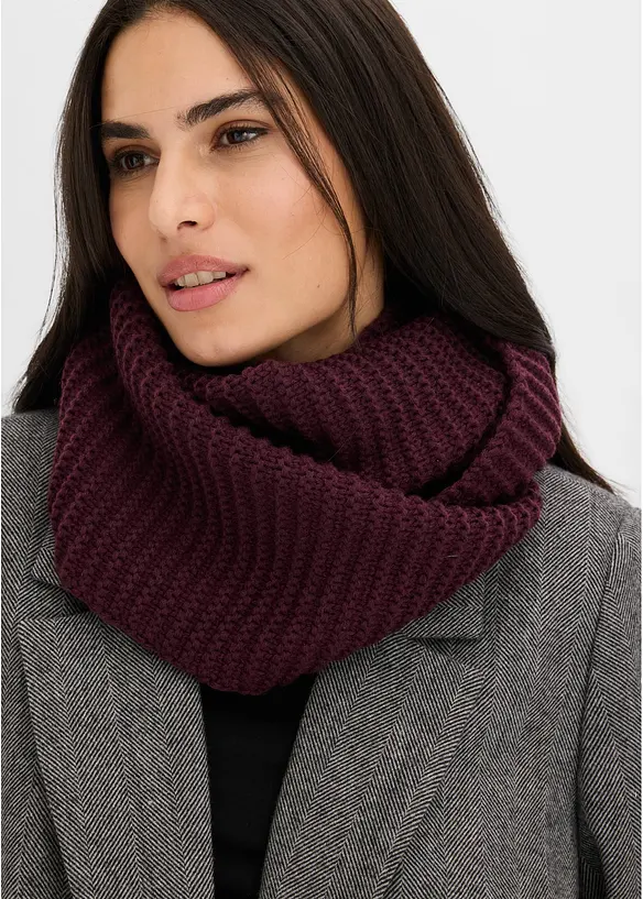 gestrickter Loop Schal in rot von vorne (im Anschnitt) - bonprix