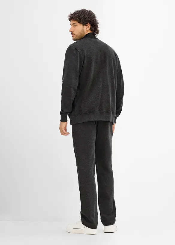Jogginganzug aus reiner Bio-Baumwolle (2-tlg.Set) in grau von hinten (Totalaufnahme) - bonprix