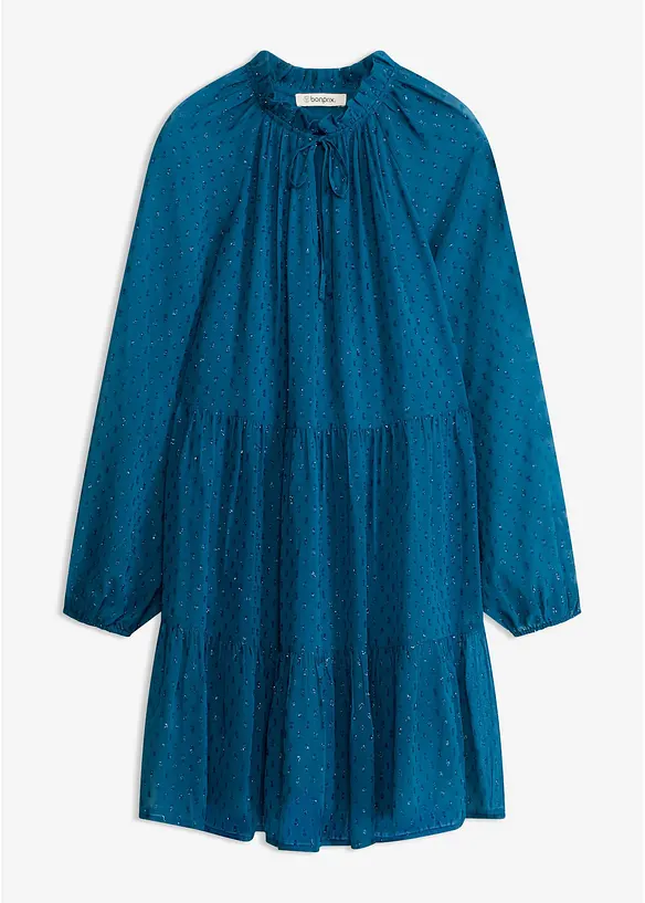Tunika-Kleid mit Glitzereffekt in petrol von vorne - bonprix Tunika-Kleid mit Glitzereffekt in petrol von vorne - bonprix