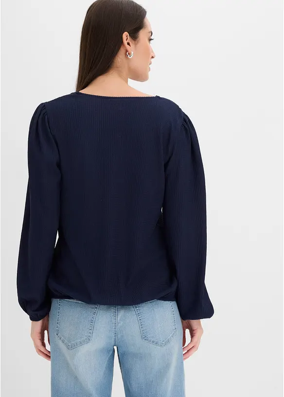 Langarmshirt mit Spitze in blau von hinten (im Anschnitt) - bonprix Langarmshirt mit Spitze in blau von hinten (im Anschnitt) - bonprix