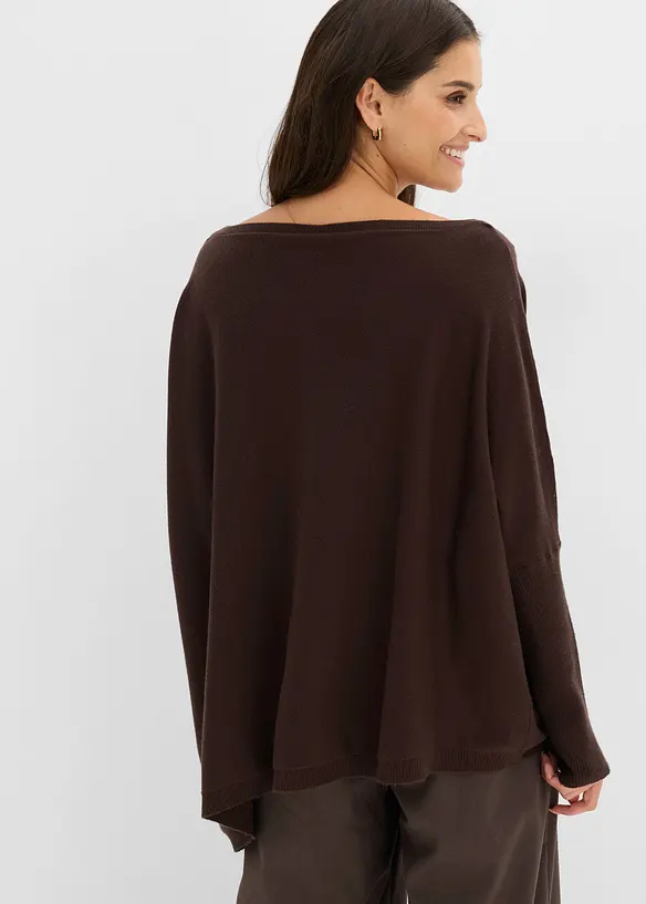 Feinstrickpullover aus feinem Viskose-Mix in braun von hinten (im Anschnitt) - bonprix Feinstrickpullover aus feinem Viskose-Mix in braun von hinten (im Anschnitt) - bonprix