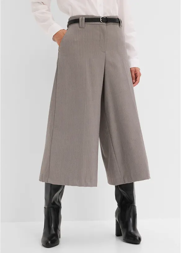Hose mit Fischgrat in Wolloptik in beige von vorne - bonprix Hose mit Fischgrat in Wolloptik in beige von vorne - bonprix
