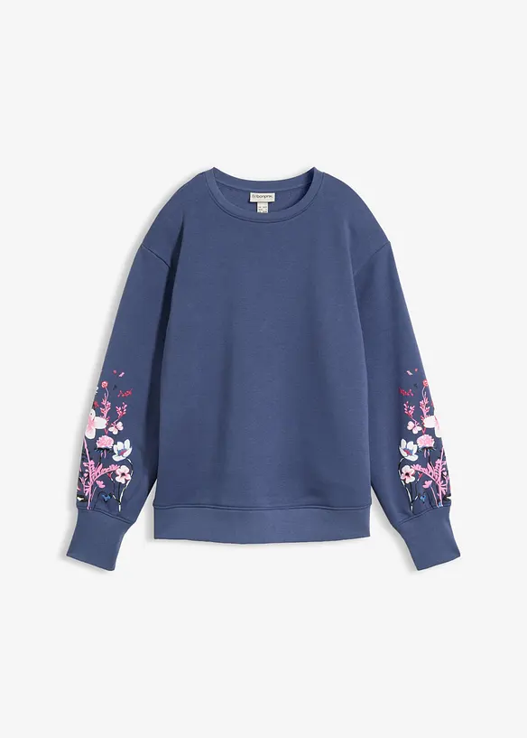 Sweatshirt aus Baumwoll-Mix in blau von vorne - bonprix Sweatshirt aus Baumwoll-Mix in blau von vorne - bonprix