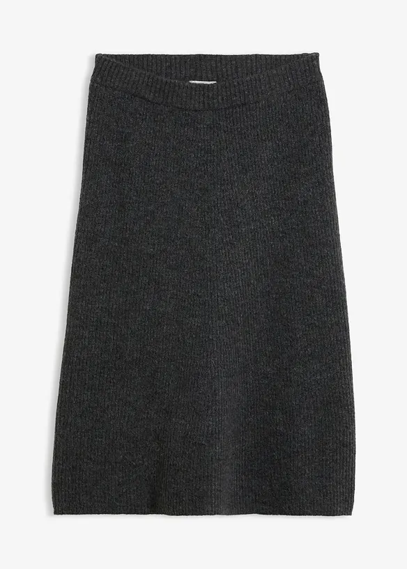 Midi-Strickrock in grau von vorne - bonprix Midi-Strickrock in grau von vorne - bonprix