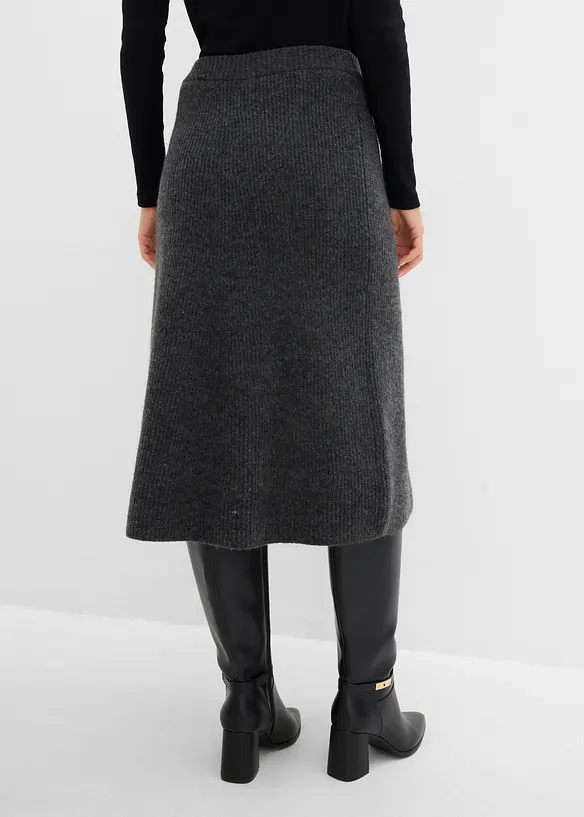 Midi-Strickrock in grau von hinten - bonprix Midi-Strickrock in grau von hinten - bonprix
