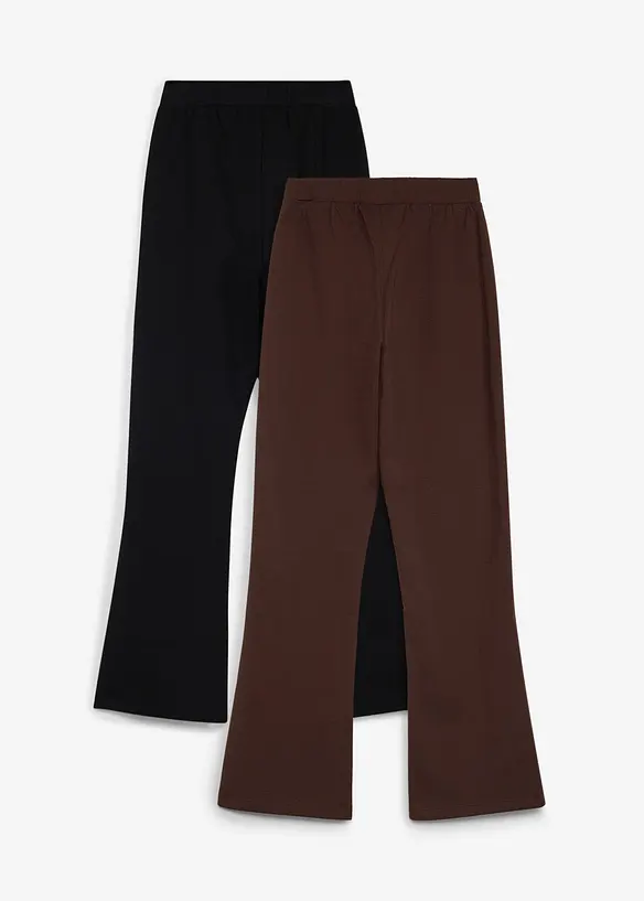Thermo-Leggings Bootcut (2er Pack) in schwarz von hinten - bonprix