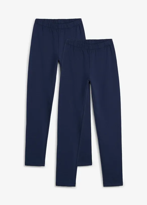 Thermo-Leggings (2er Pack) in blau von vorne - bonprix