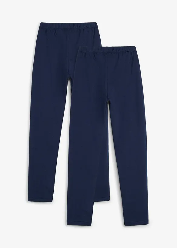 Thermo-Leggings (2er Pack) in blau von hinten - bonprix