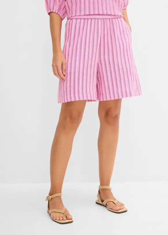 Musselin-Schlupf-Shorts aus reiner Baumwolle in rosa von vorne - bonprix Musselin-Schlupf-Shorts aus reiner Baumwolle in rosa von vorne - bonprix