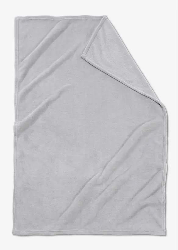 Kuscheldecke mit Cashmere Touch in grau von vorne - bonprix
