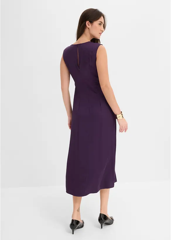Midikleid aus fließendem Satin in lila von hinten (Totalaufnahme) - bonprix Midikleid aus fließendem Satin in lila von hinten (Totalaufnahme) - bonprix