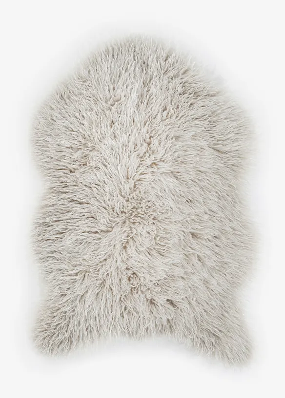 Waschbares Kunstfell mit hohem Flor in beige von vorne - bonprix