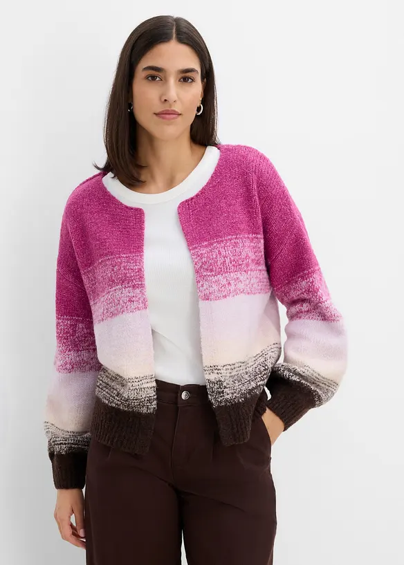 Grobstrickjacke aus weichem Woll-Mix in beige von vorne (im Anschnitt) - bonprix Grobstrickjacke aus weichem Woll-Mix in beige von vorne (im Anschnitt) - bonprix