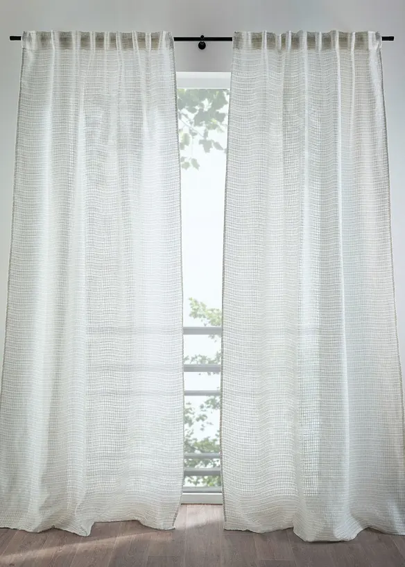Gardine mit gewebter grober Struktur (1er Pack) in beige - bonprix