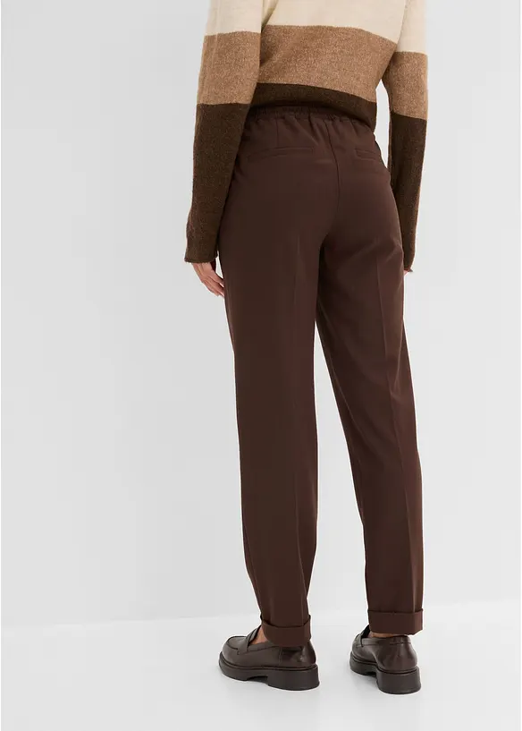 Bundfaltenhose in Schlupfform in braun von hinten - bonprix Bundfaltenhose in Schlupfform in braun von hinten - bonprix