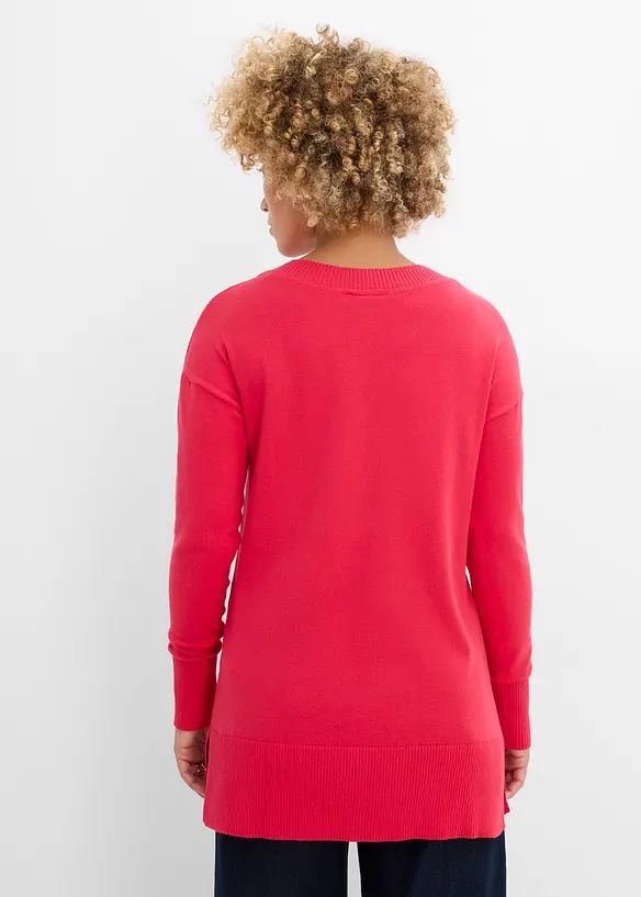 Long-Pullover in rot von hinten (im Anschnitt) - bonprix Long-Pullover in rot von hinten (im Anschnitt) - bonprix